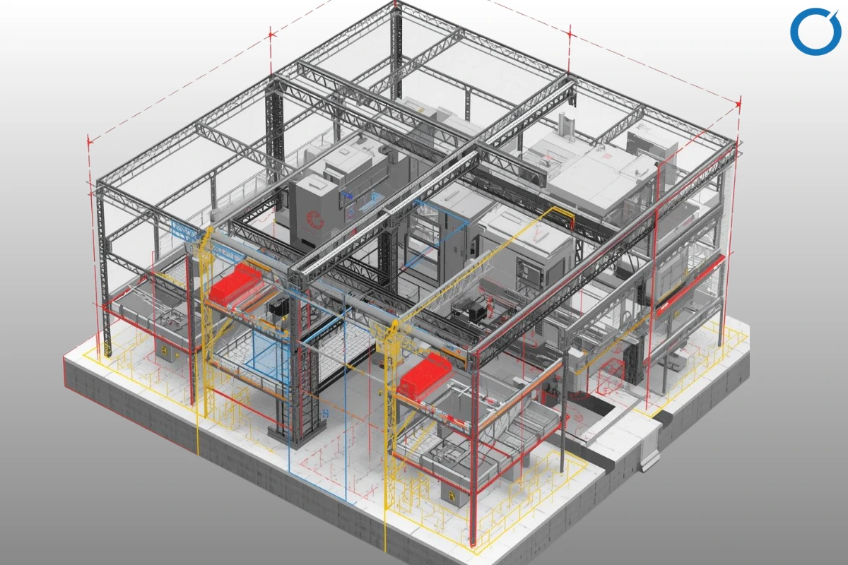 Detailed multidisciplinary building information model prepared for BIM coordination and construction documentation