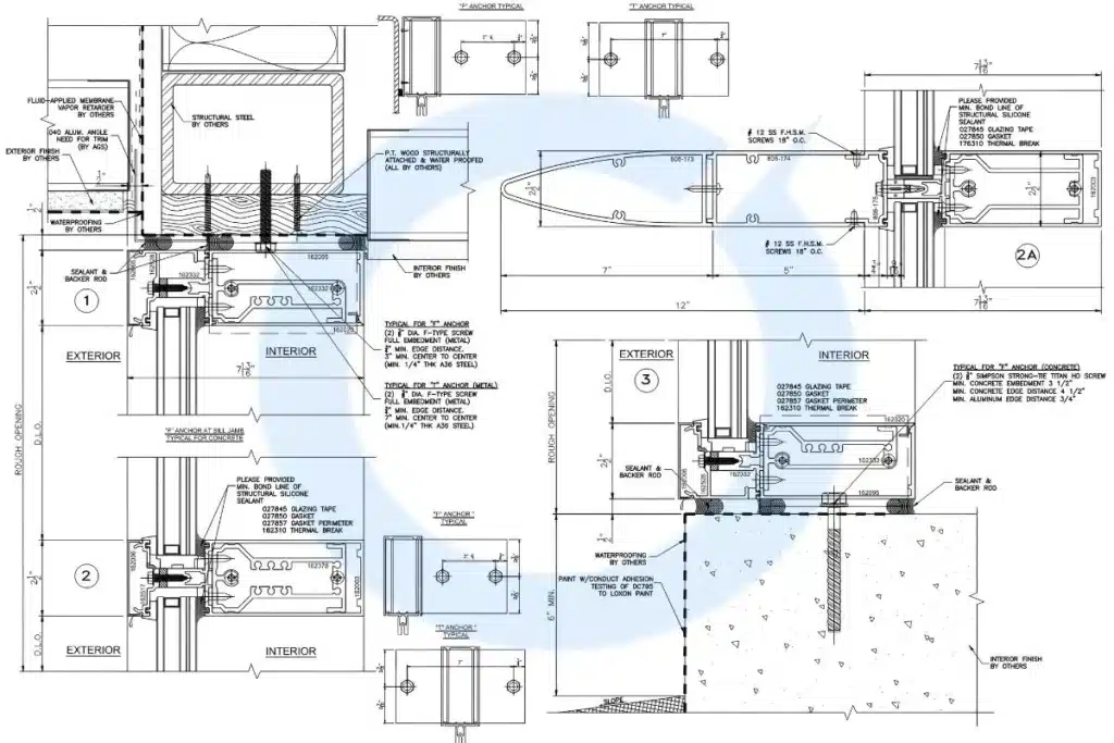 Curtain wall shop drawing services