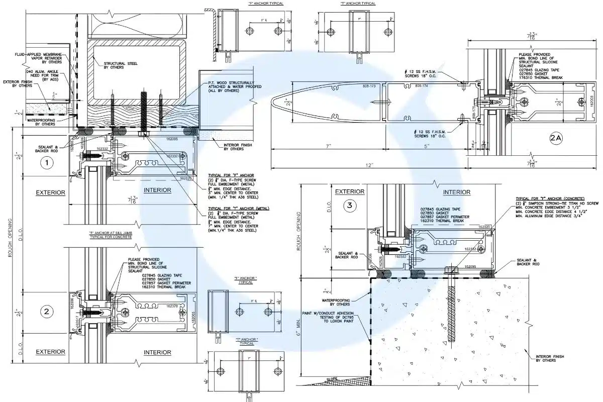 Curtain wall shop drawing services