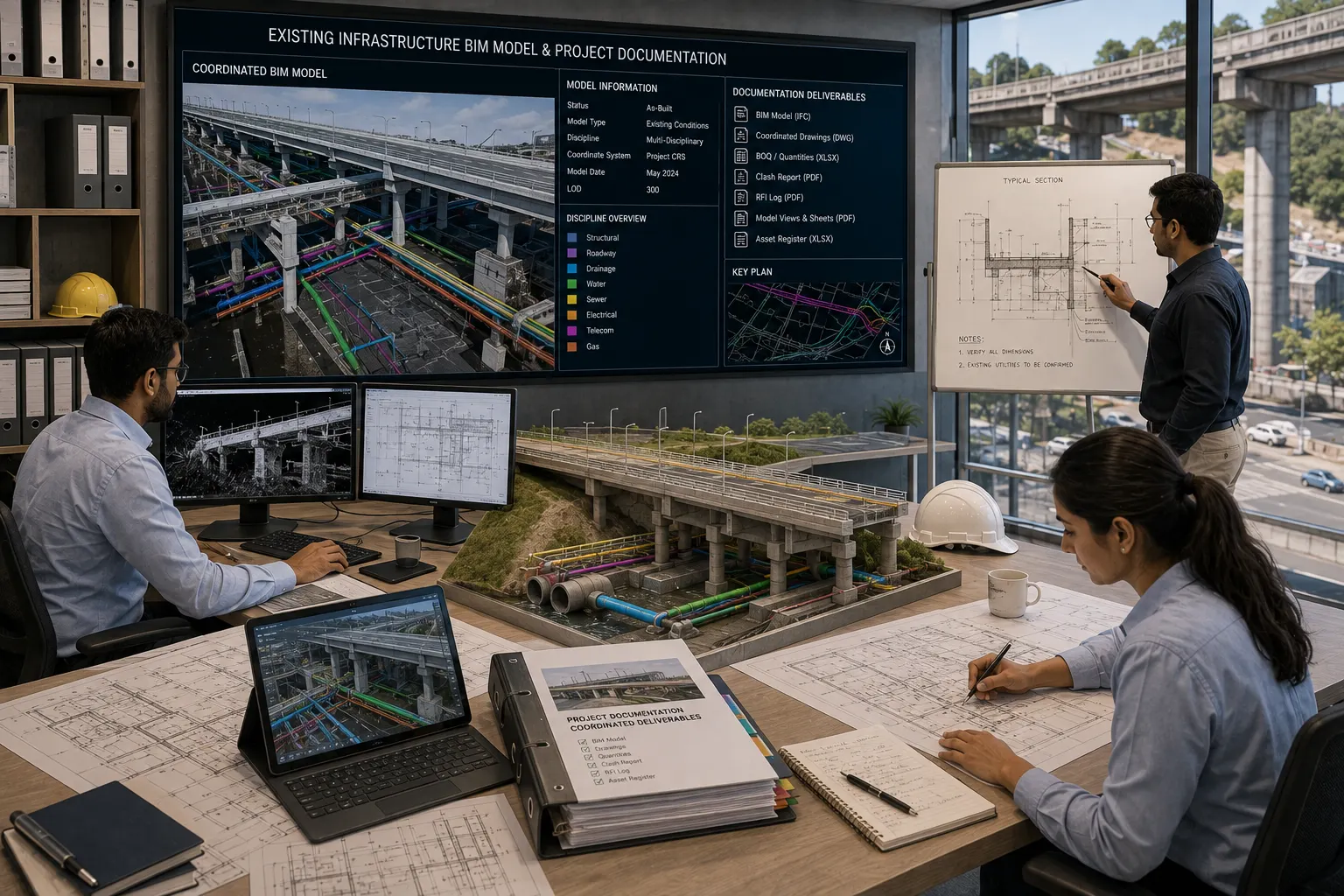 Existing infrastructure BIM model and coordinated project documentation