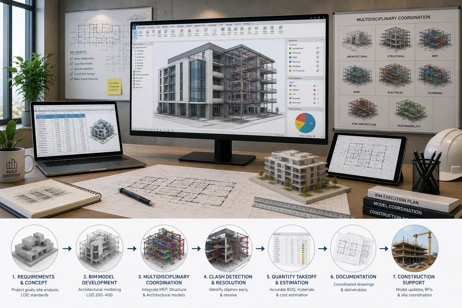 Architectural BIM services for construction and multidisciplinary project coordination