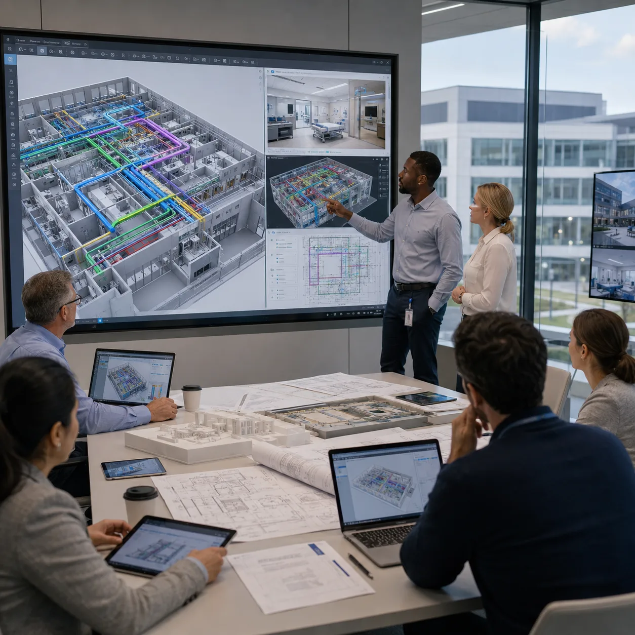 Healthcare BIM coordination and multidisciplinary construction model review