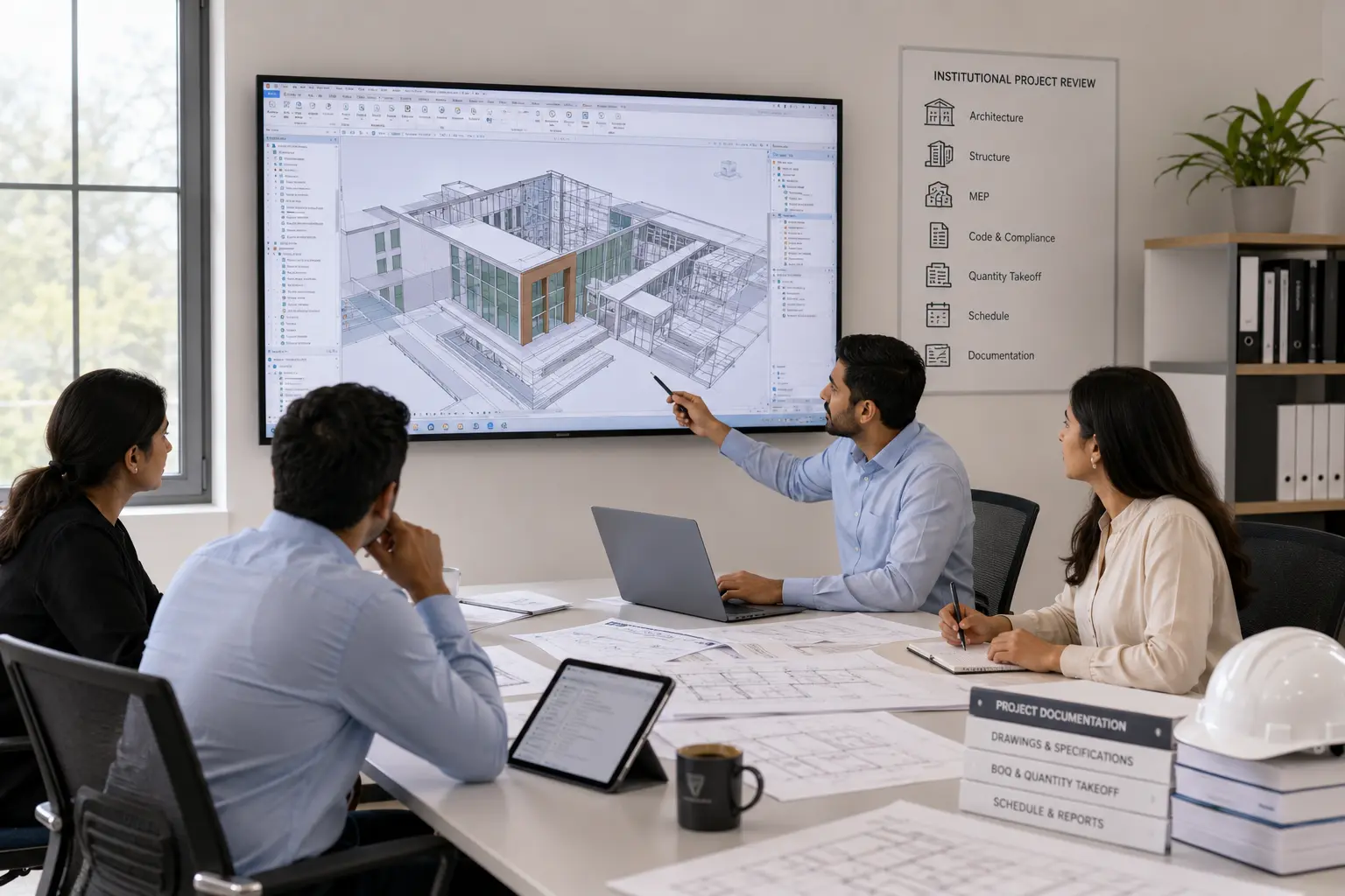 Institutional project documentation and educational BIM preconstruction review