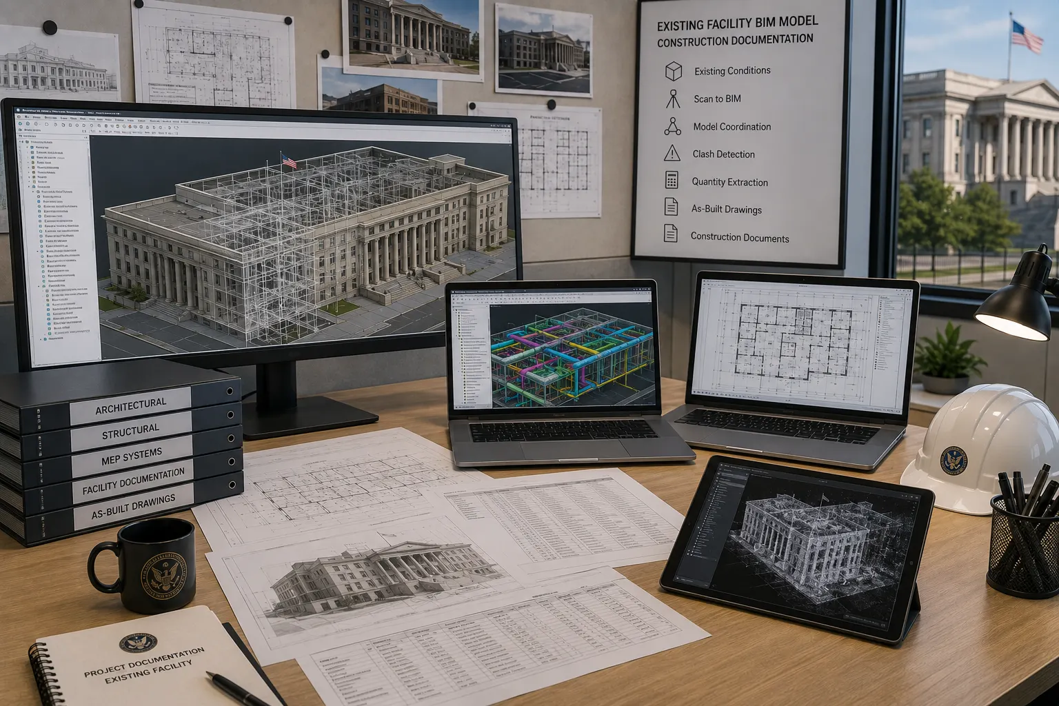 Existing government facility BIM model and construction documentation