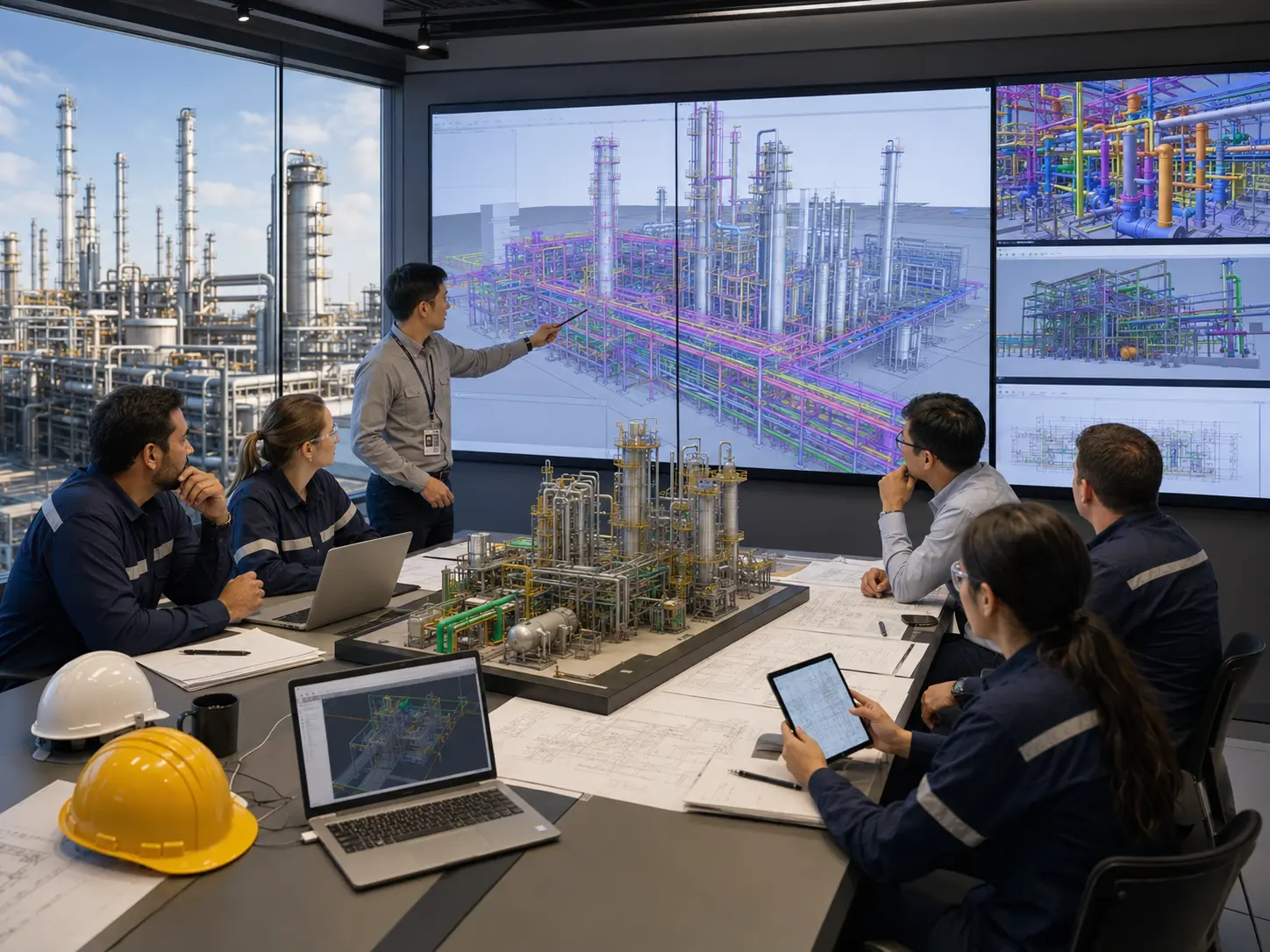 Petro-chemical BIM workflow and process plant multidisciplinary coordination review