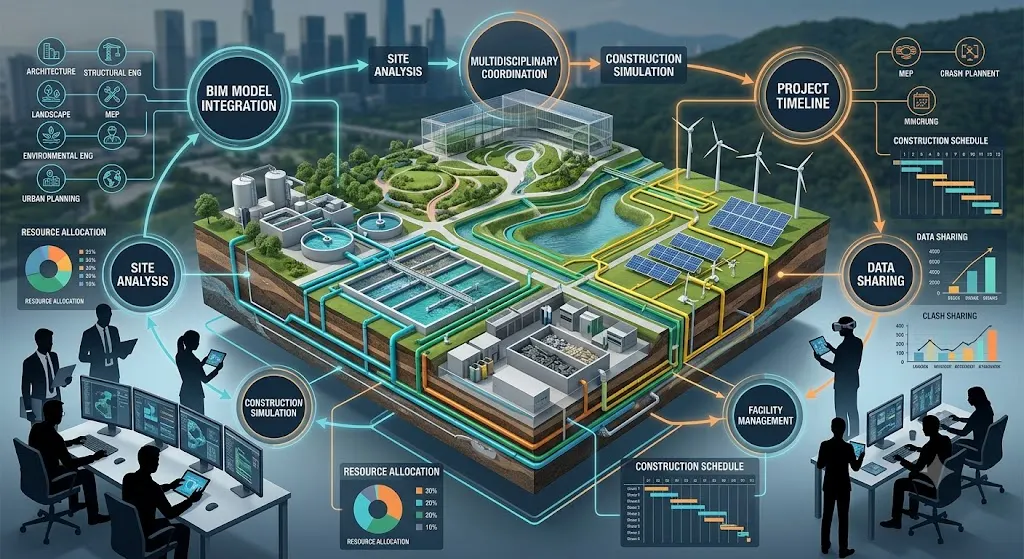 Environmental infrastructure BIM model and multidisciplinary process coordination