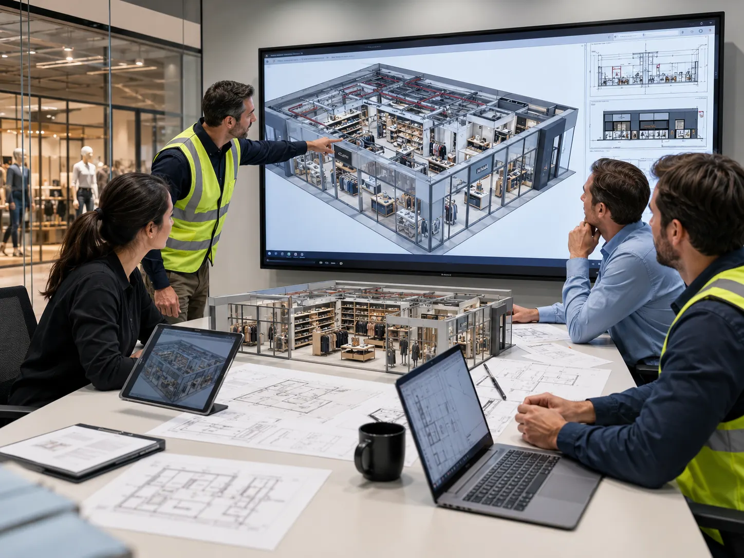 Retail BIM model and store fit-out coordination workflow