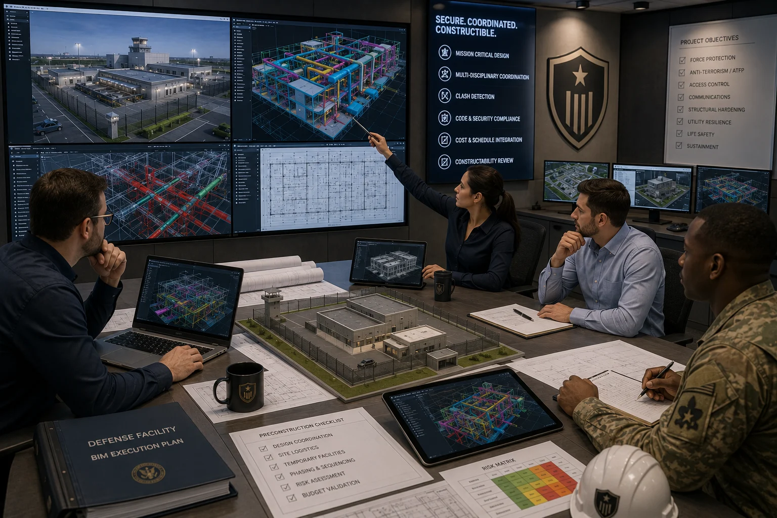 Defense and security BIM coordination and preconstruction project review