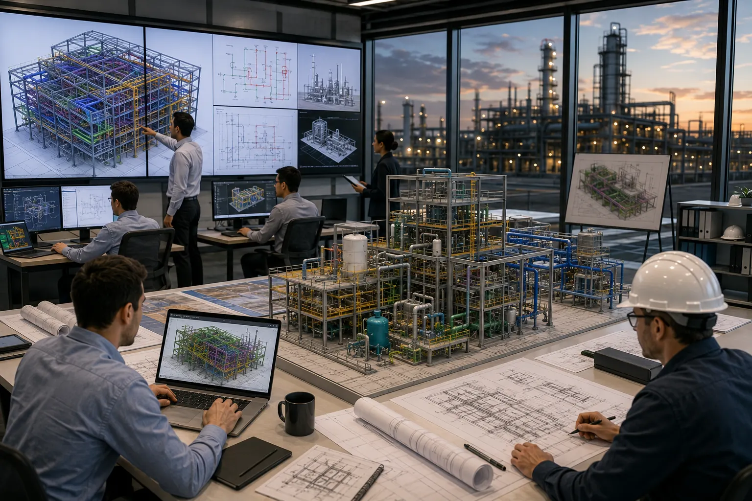 Industrial structural BIM and plant coordination environment