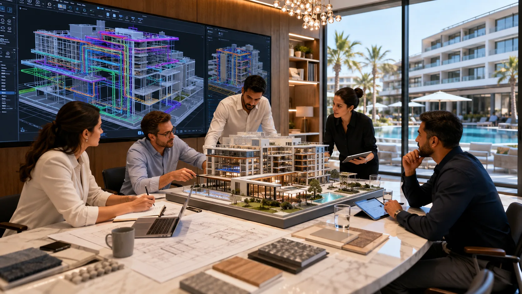 Hospitality BIM model and hotel multidisciplinary coordination review