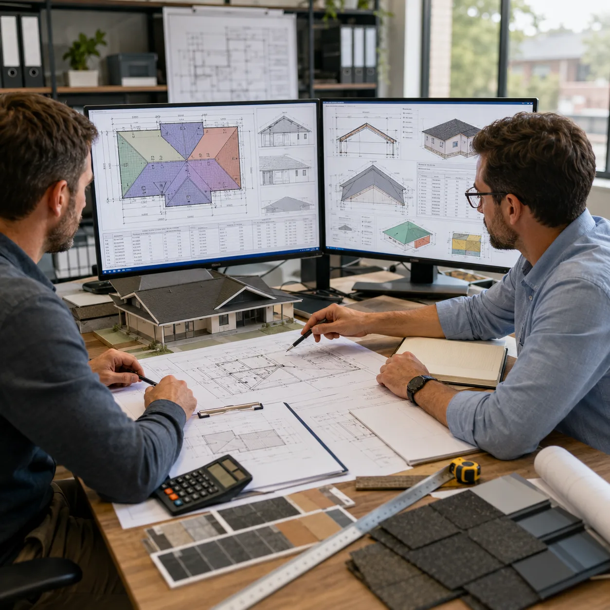 Construction quantity takeoff support for roofing projects