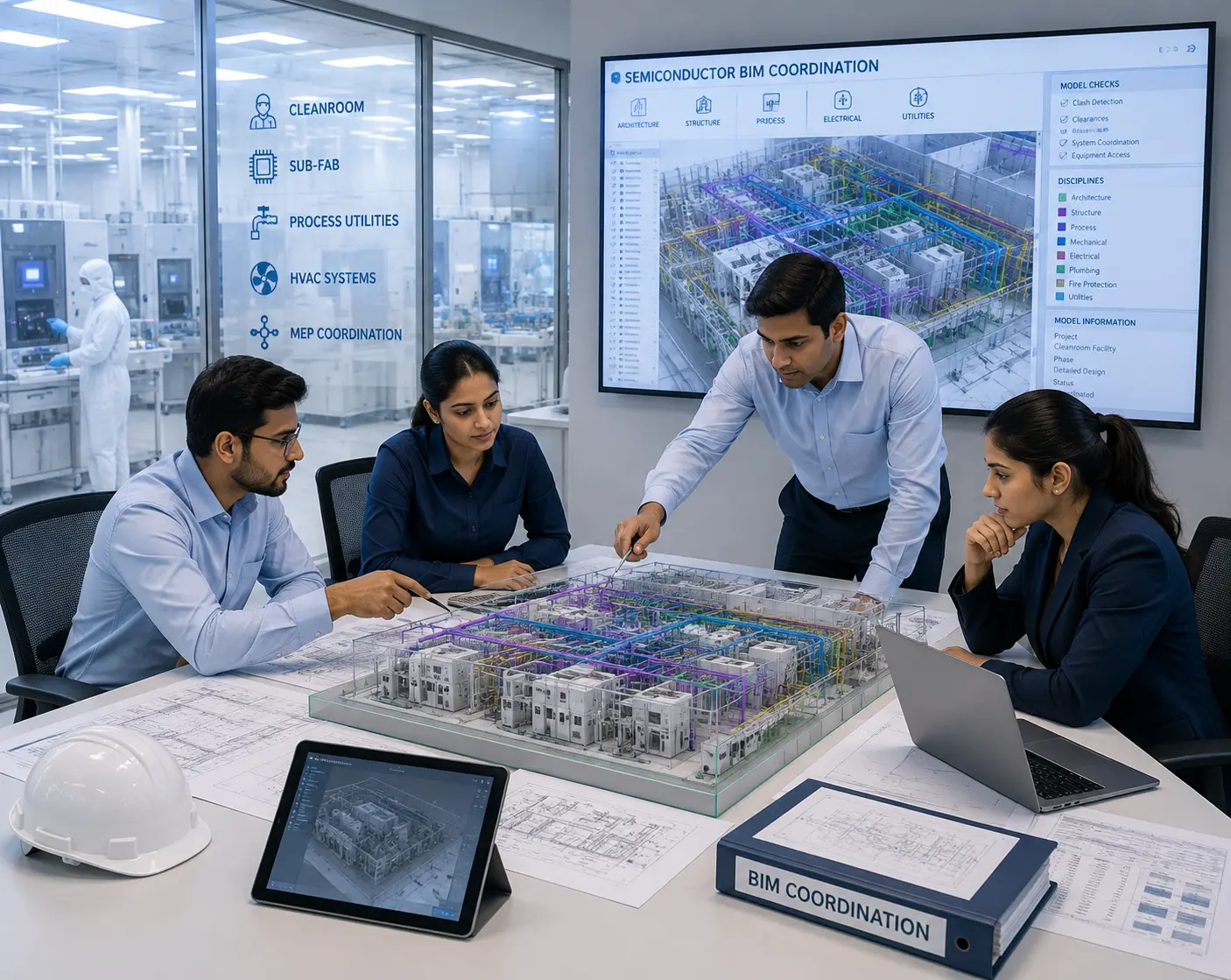 Semiconductor BIM coordination for cleanroom and sub-fab infrastructure