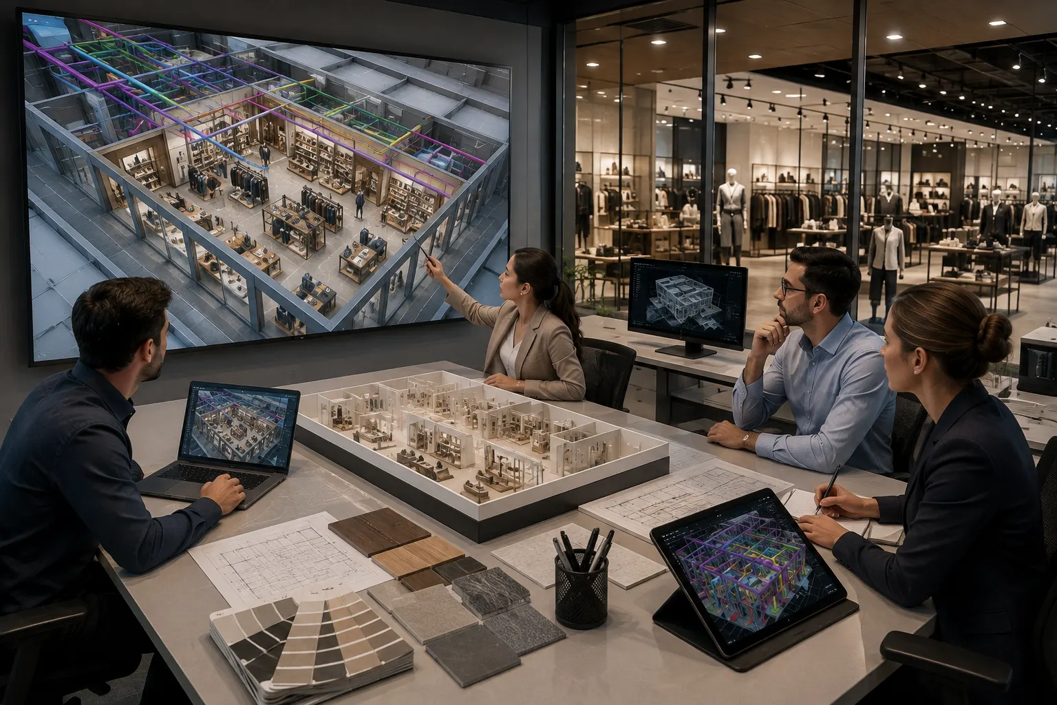 Retail BIM coordination and store fit-out model review