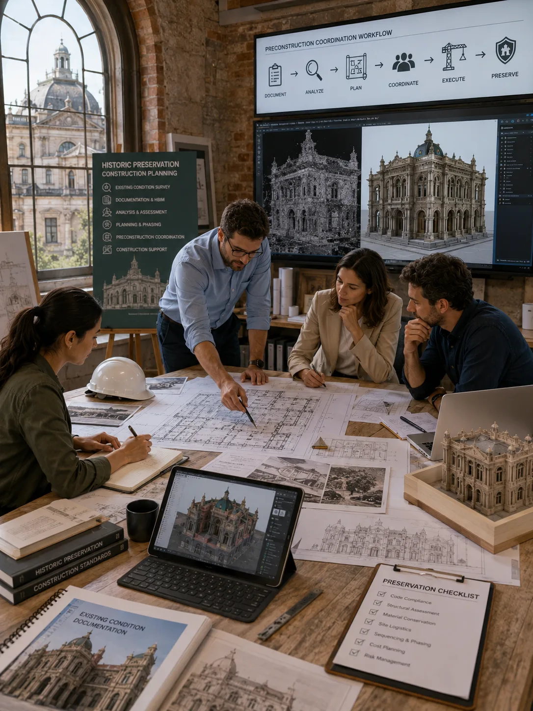 Historic preservation construction planning and preconstruction coordination support