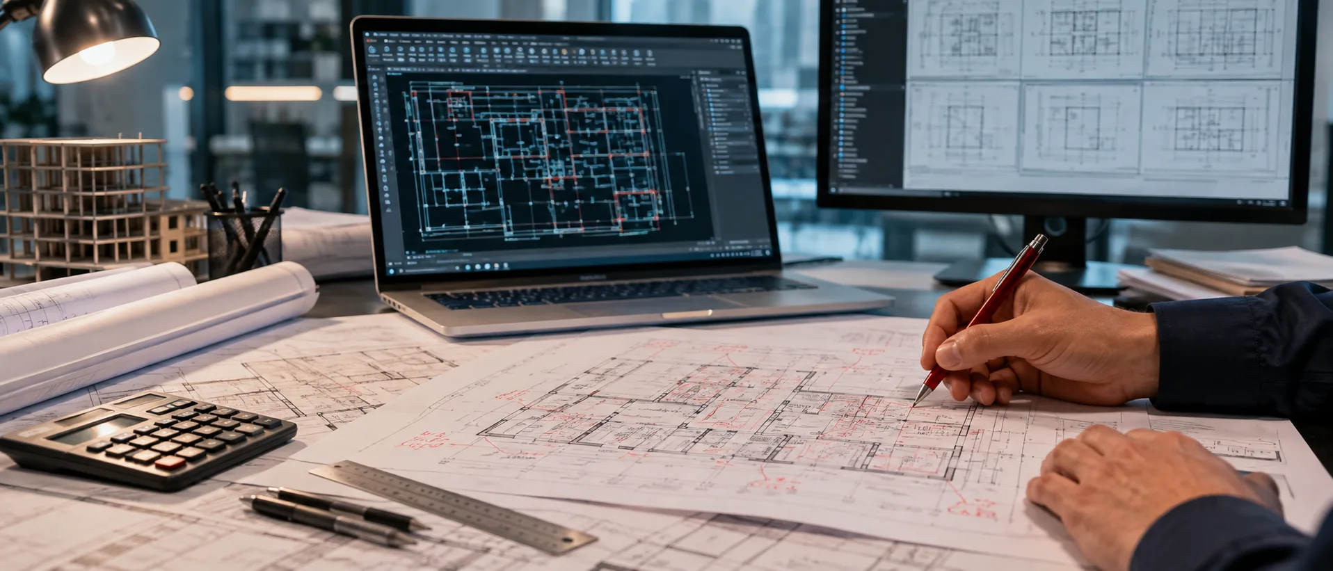 CAD drawing review with redline markups and editable construction drawings