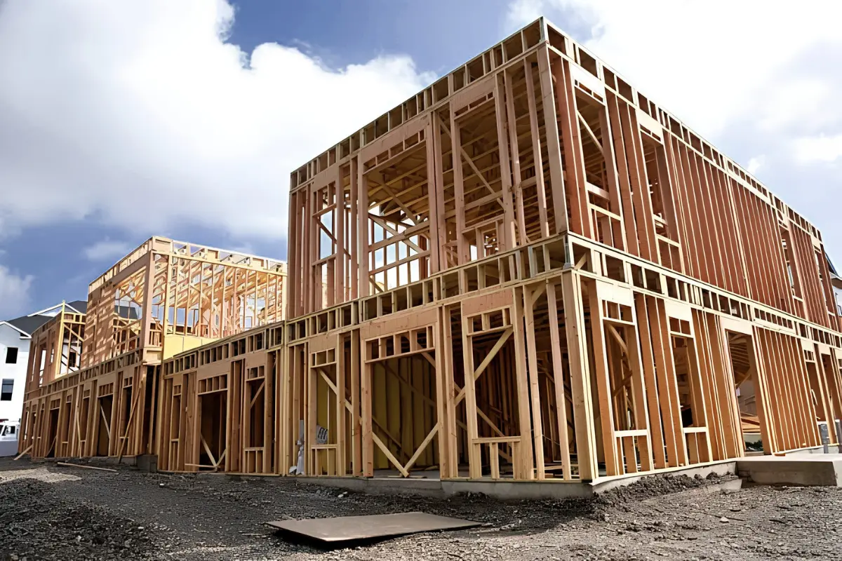 Lumber takeoff estimator reviewing wood framing plans and material quantities