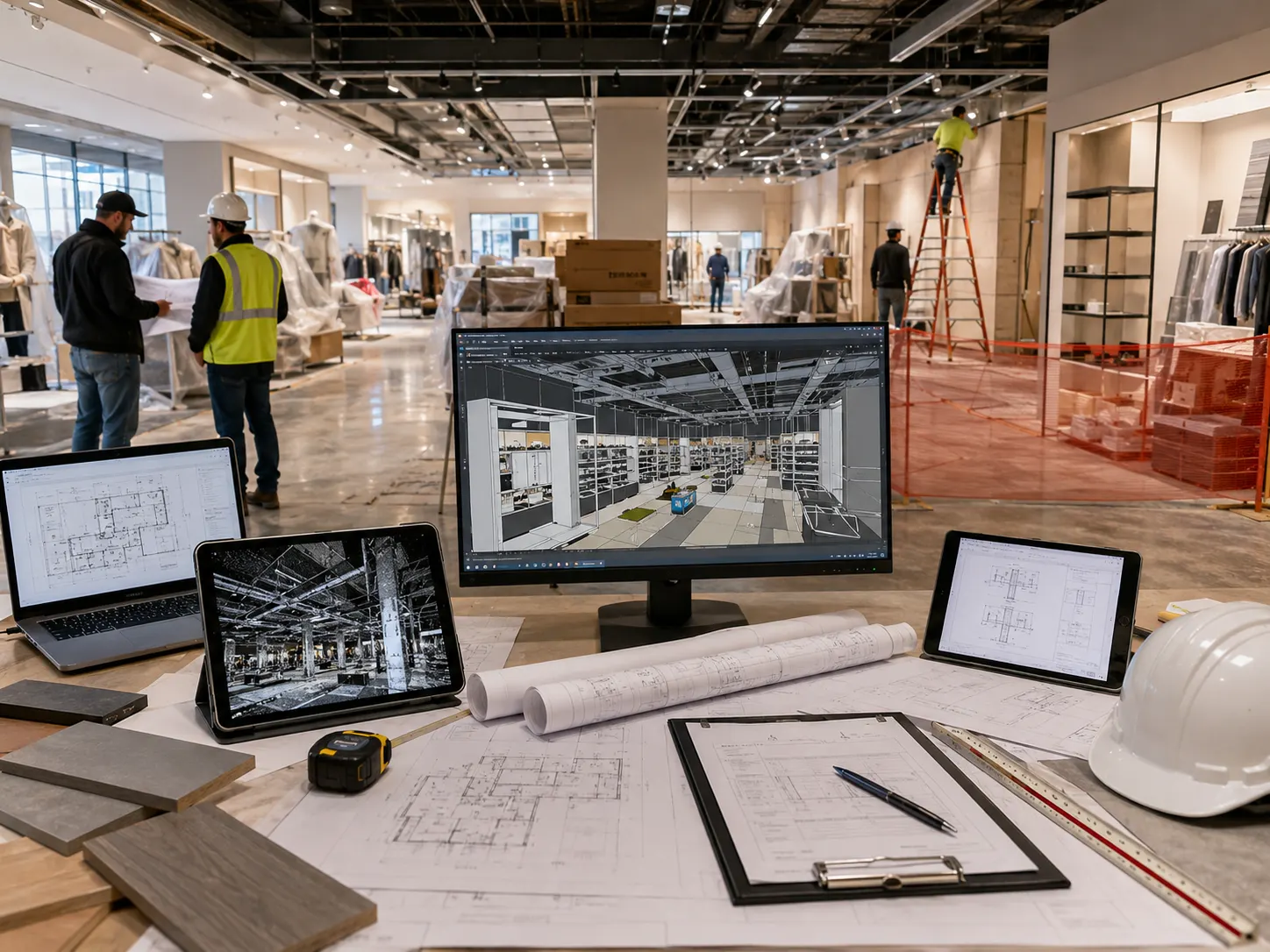 Retail renovation BIM model and existing store construction documentation