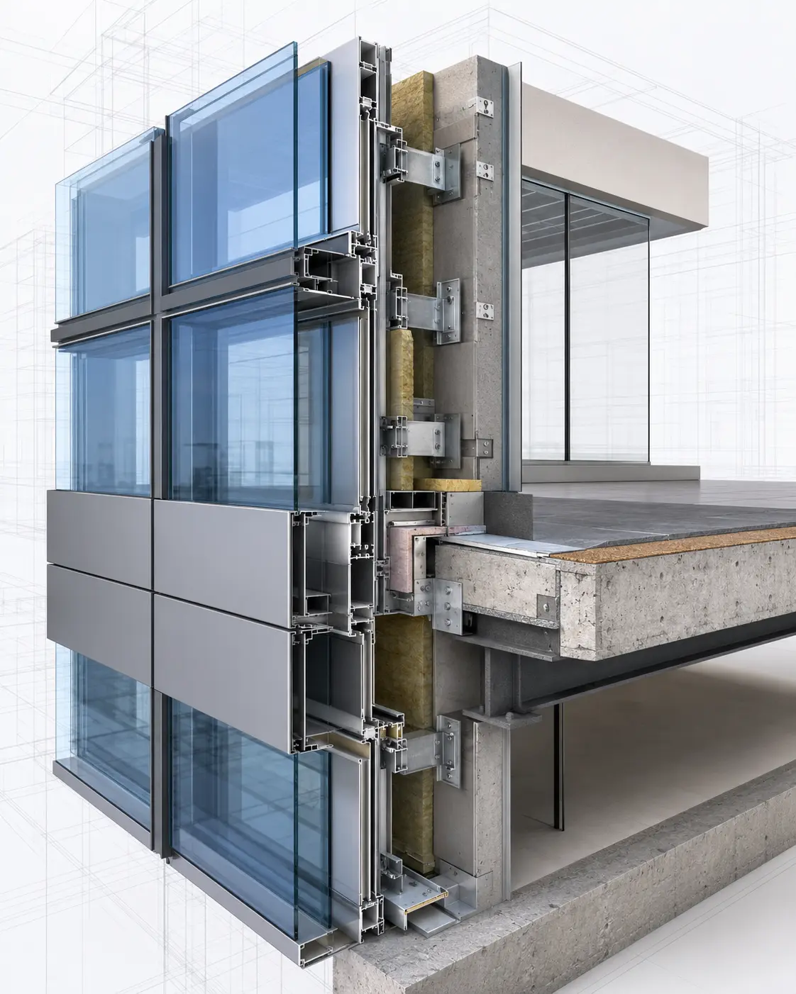 Digital building facade visualization used for BIM model review