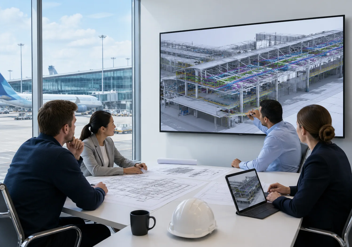 Airport BIM coordination and aviation terminal model review