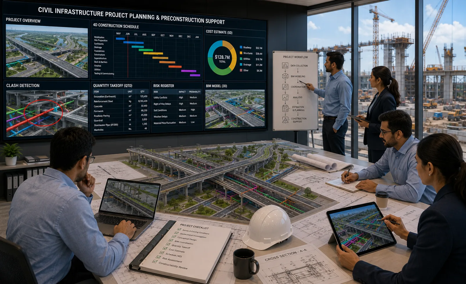 Civil infrastructure project planning and multidisciplinary preconstruction support