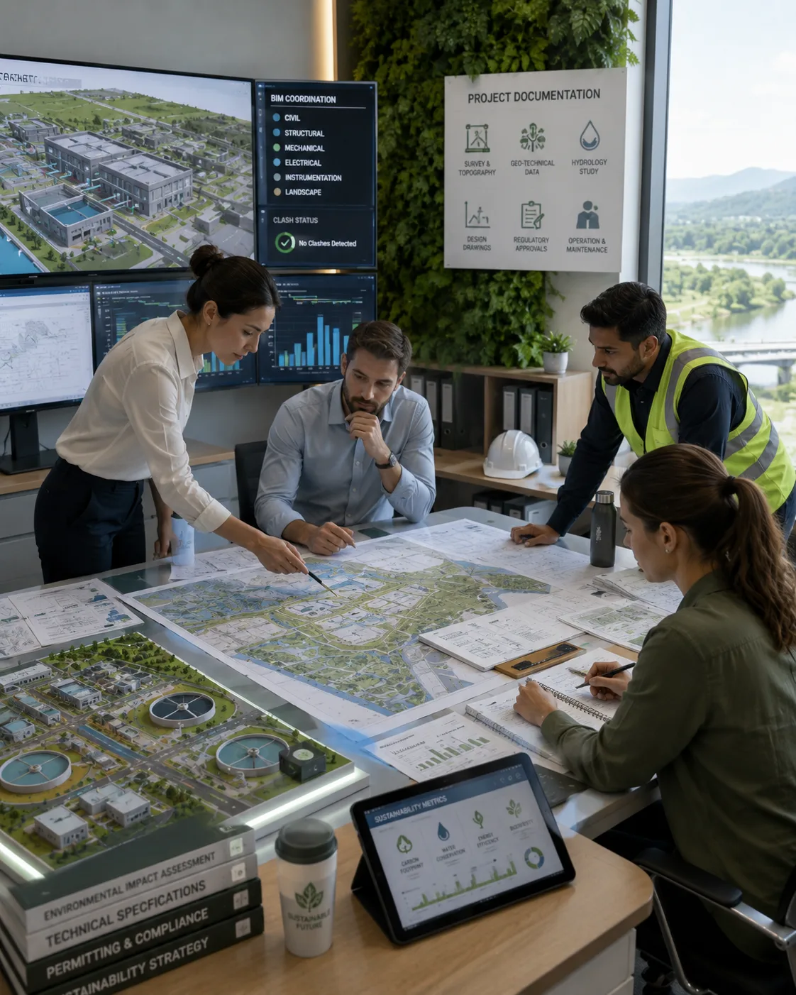 Environmental infrastructure project documentation and BIM preconstruction review
