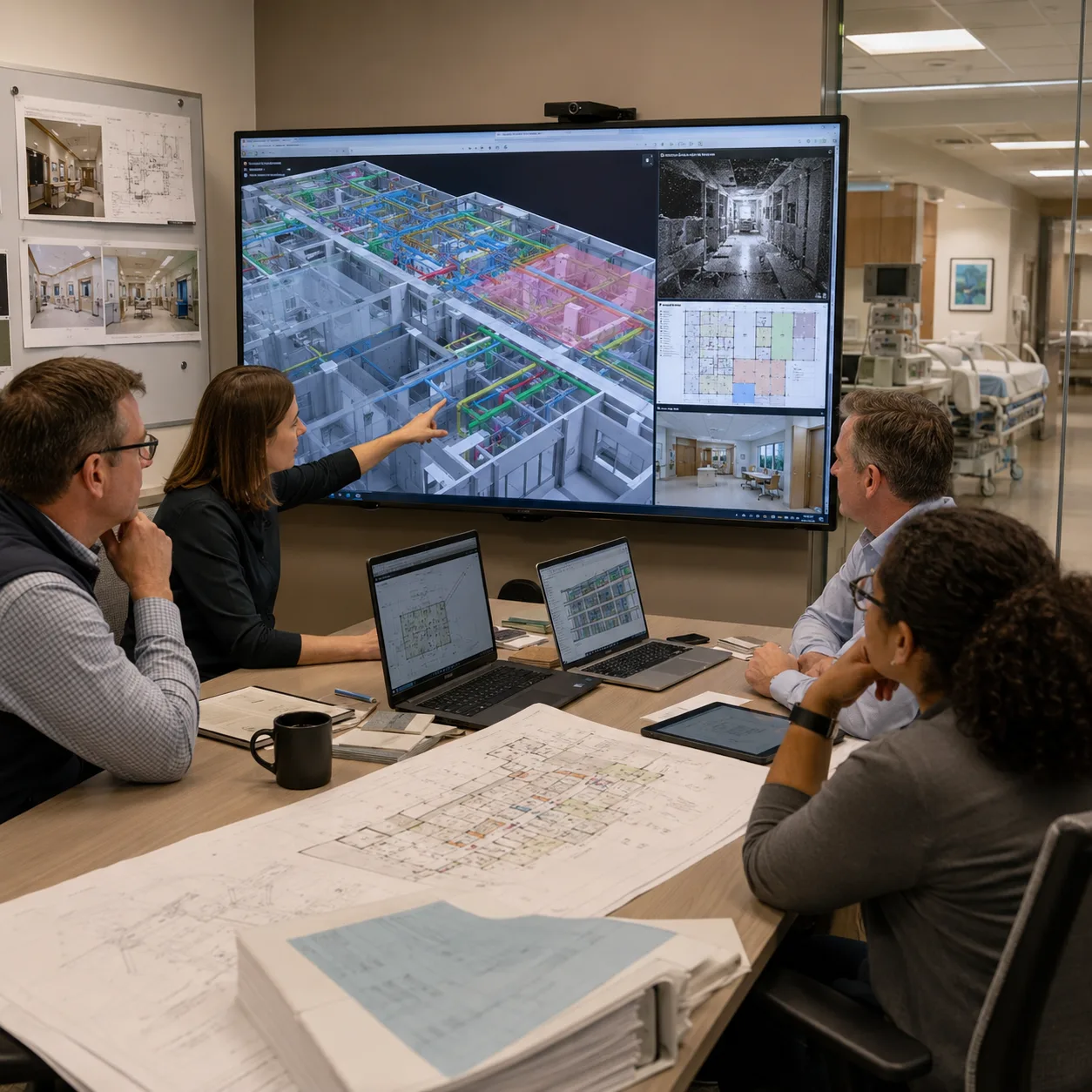 Healthcare existing-condition BIM and renovation project coordination