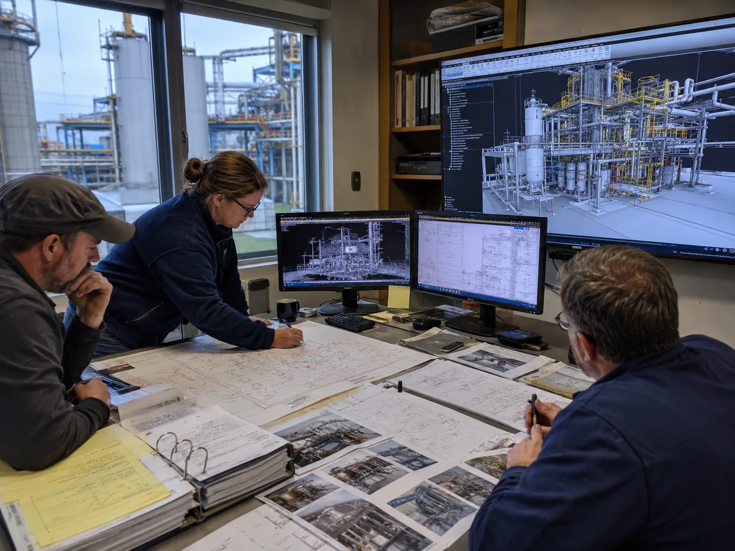 Industrial existing facility BIM model and plant documentation review