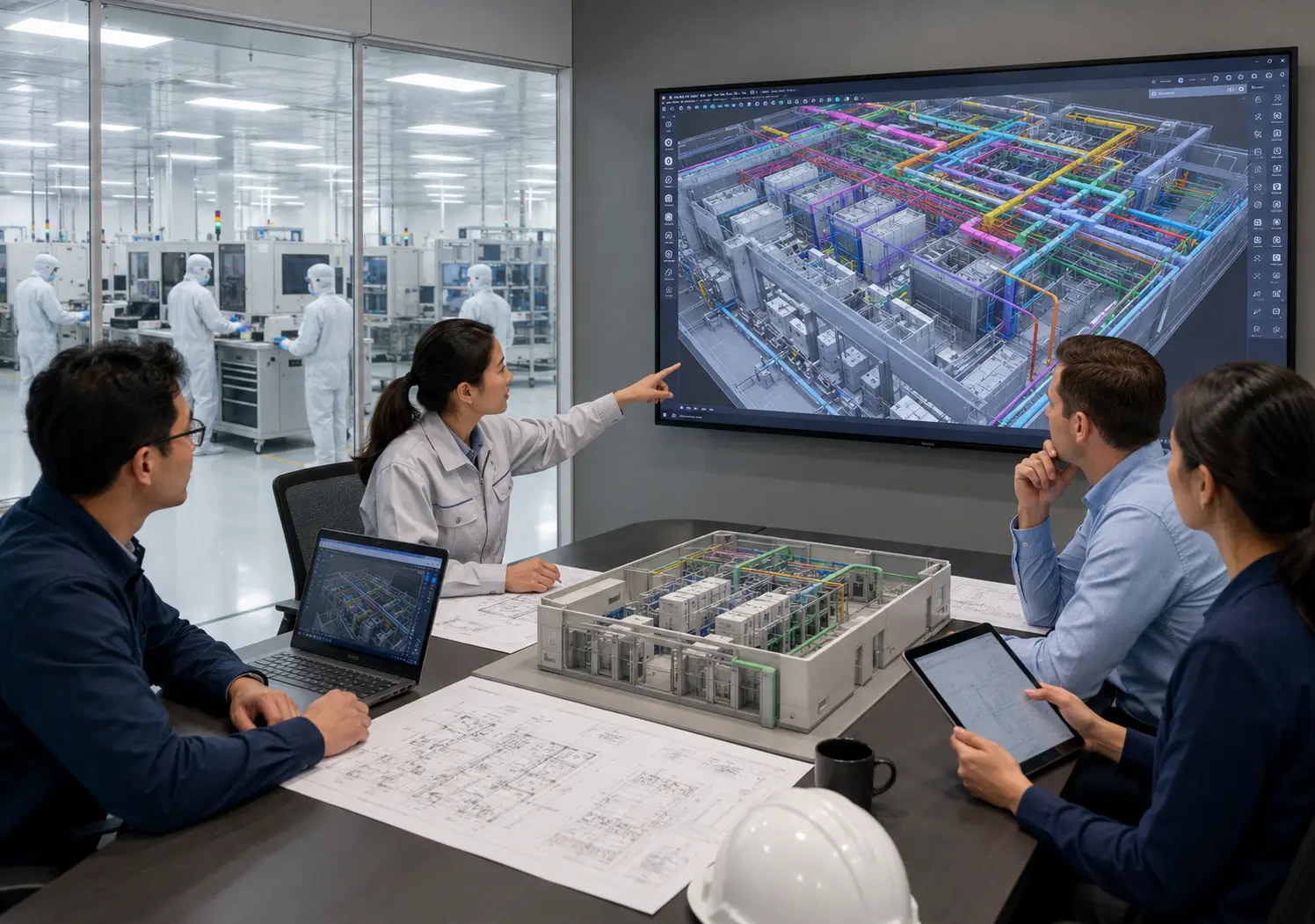 Semiconductor BIM workflow and cleanroom coordination review