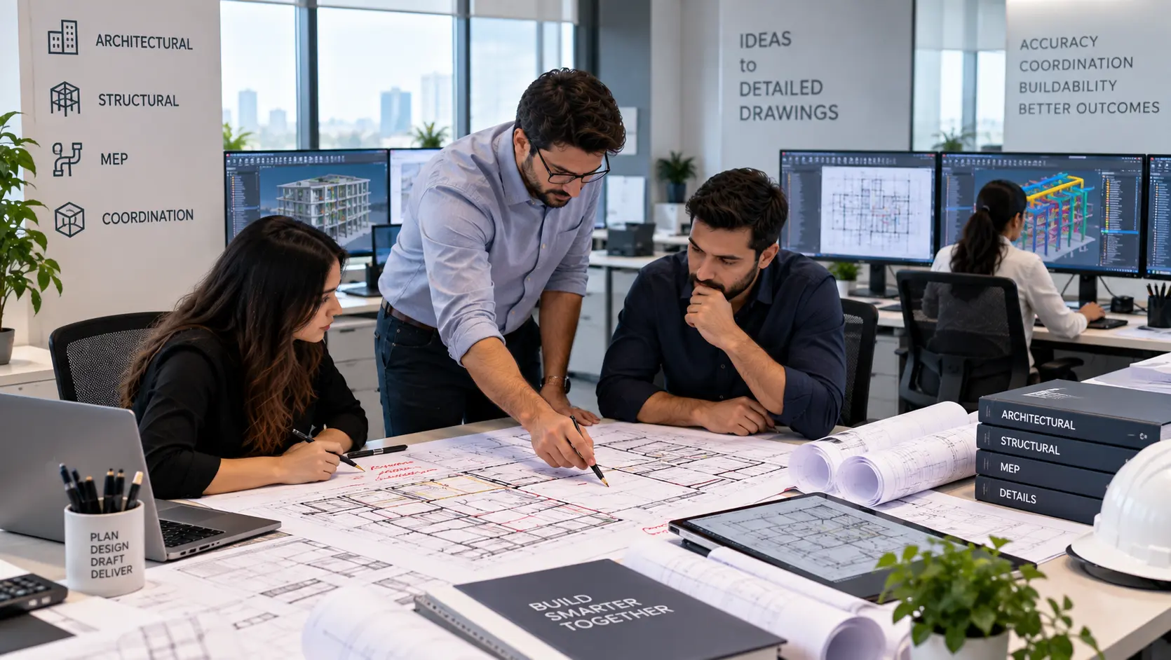 Hawaii CAD drafting workflow reviewing drawings markups and multidisciplinary project information