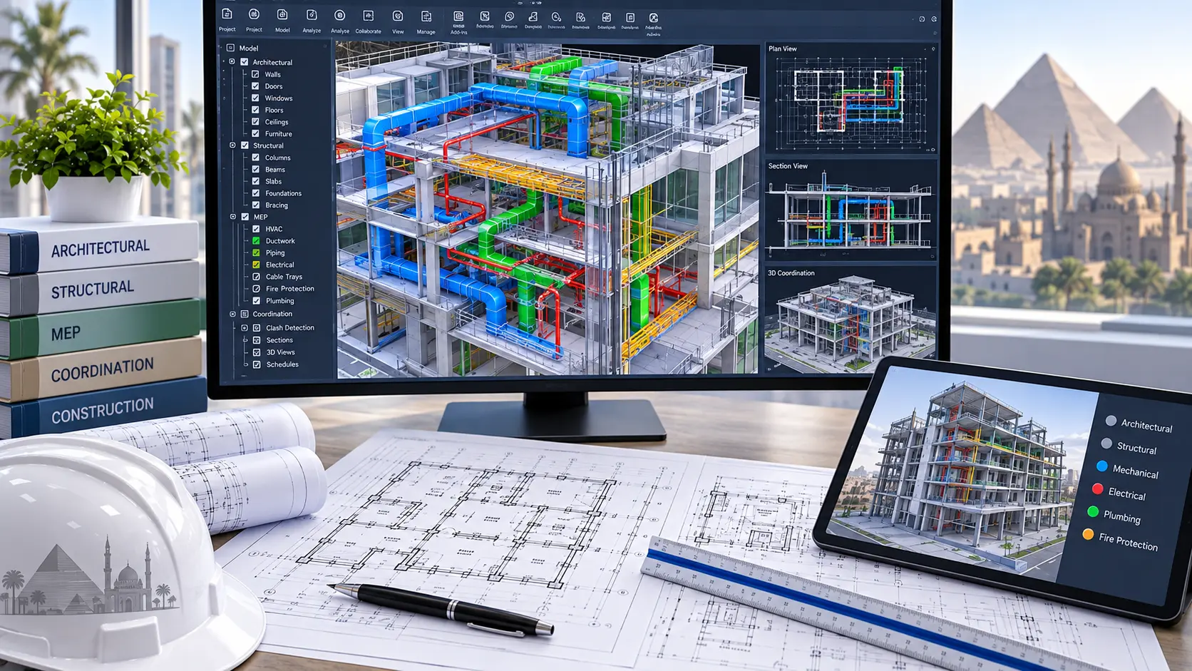 Multidisciplinary BIM model used for design and construction coordination on Egypt projects