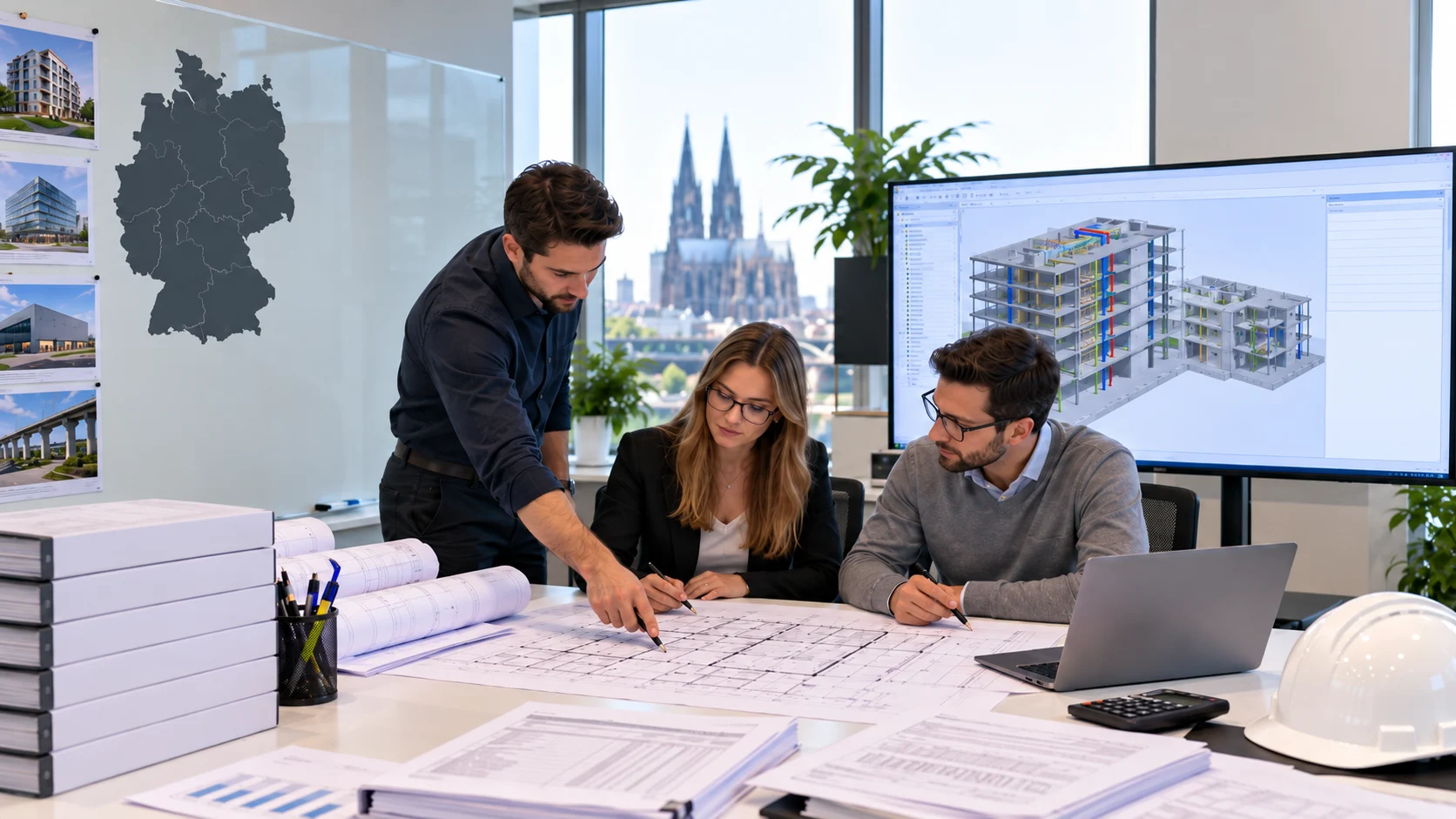 Germany construction takeoff workflow reviewing project drawings specifications and measured quantities