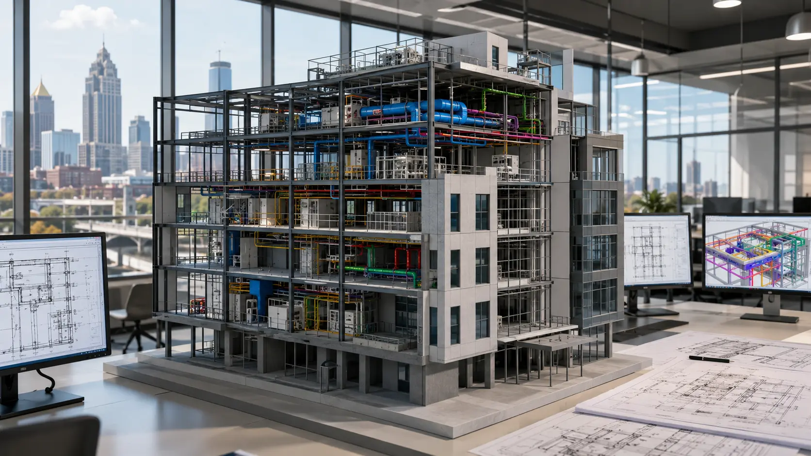 Georgia BIM services showing coordinated architectural structural and MEP building models
