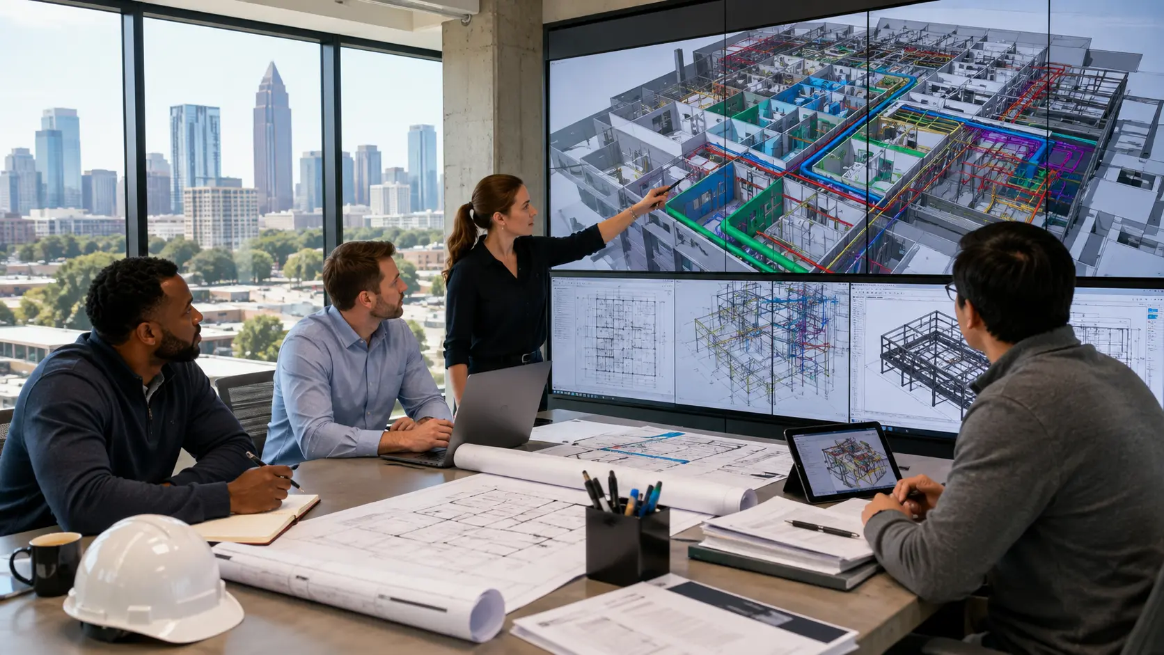 Georgia BIM workflow reviewing architectural structural MEP models and project information