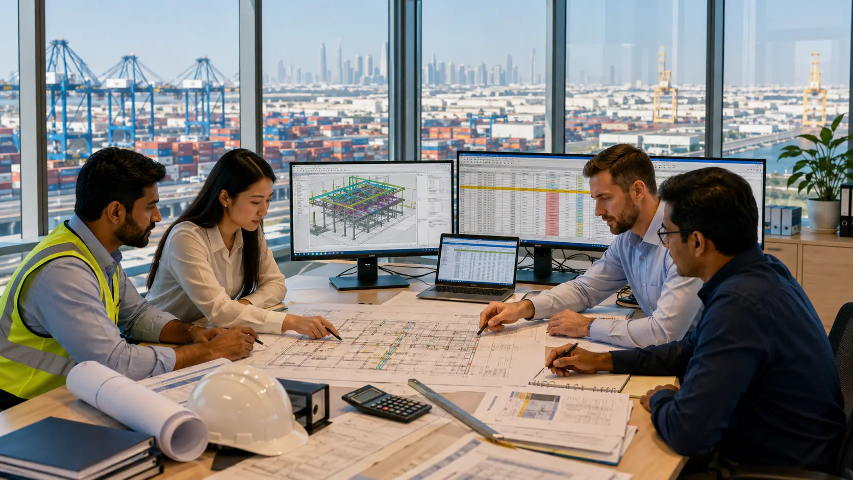 Jebel Ali construction takeoff reviewing trade drawings material quantities and BOQ requirements