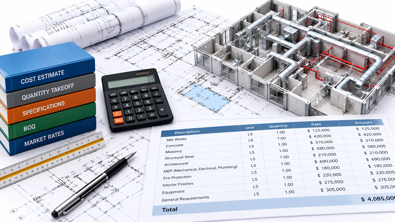 Construction estimating workflow for Ras Al Khaimah projects