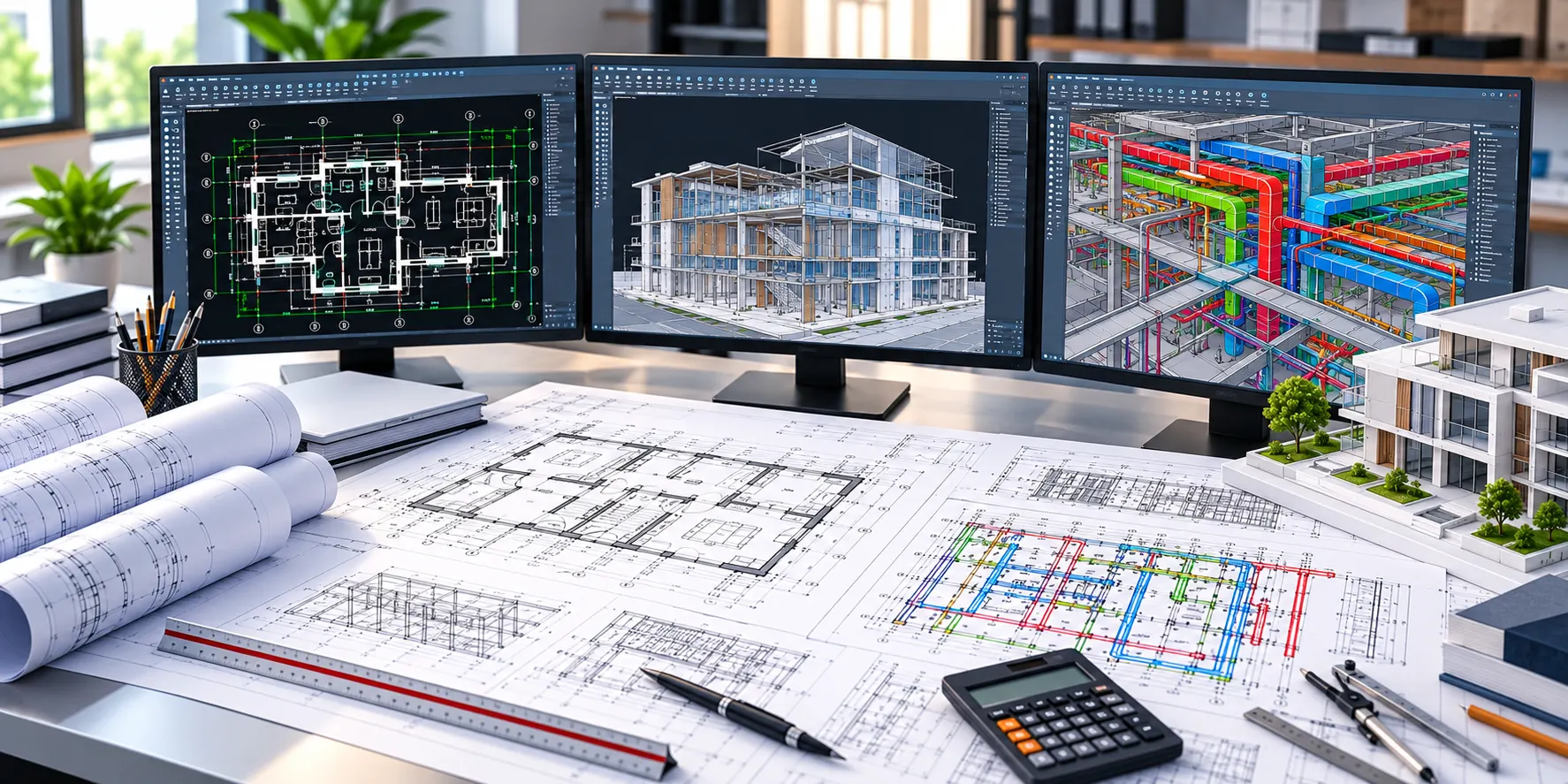 Architectural and structural CAD drawing documentation for Montreal projects