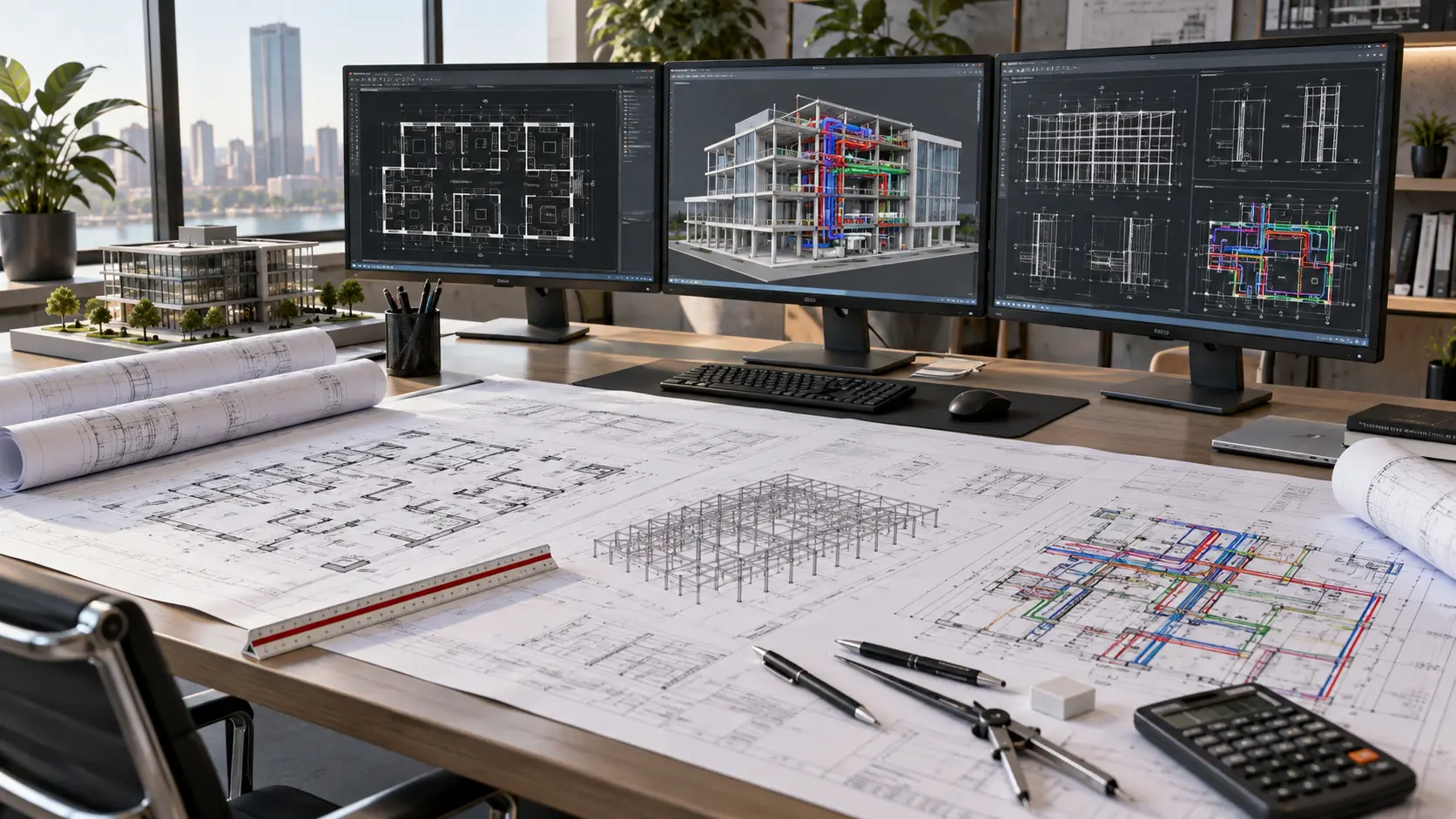 Halifax CAD drafting workflow reviewing architectural structural and MEP construction drawings