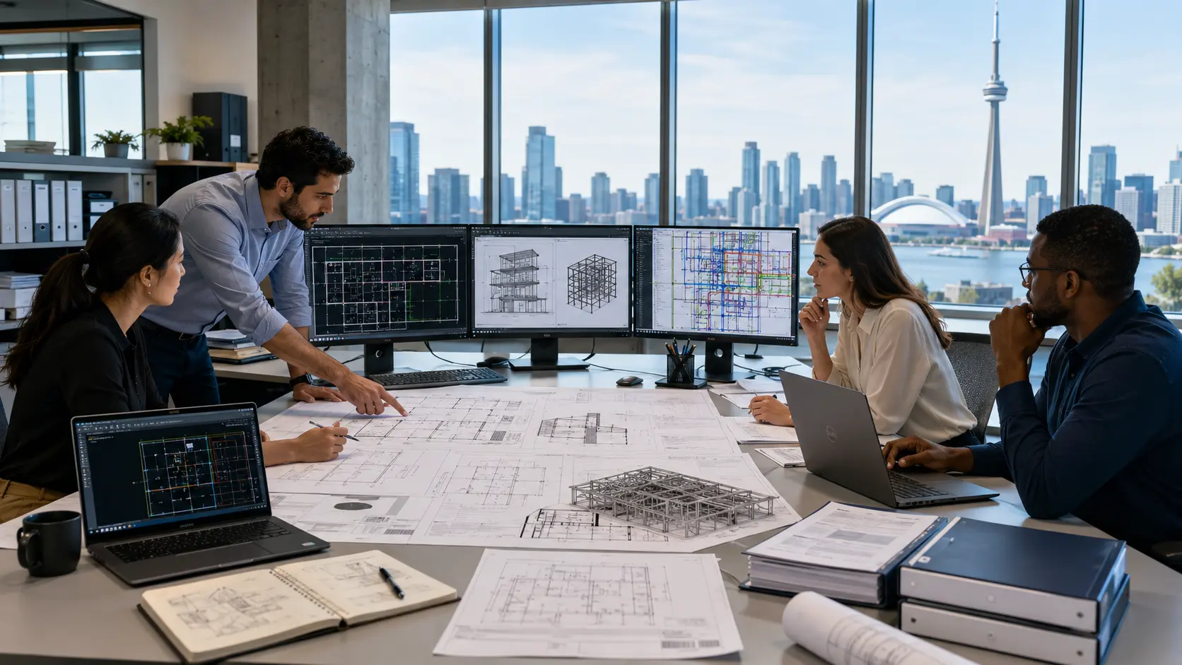 Toronto CAD workflow reviewing drawings specifications and multidisciplinary project information