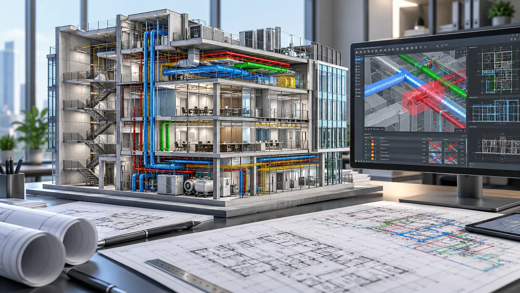Technical construction drawings supporting dedicated BIM CAD and estimating resource requirements