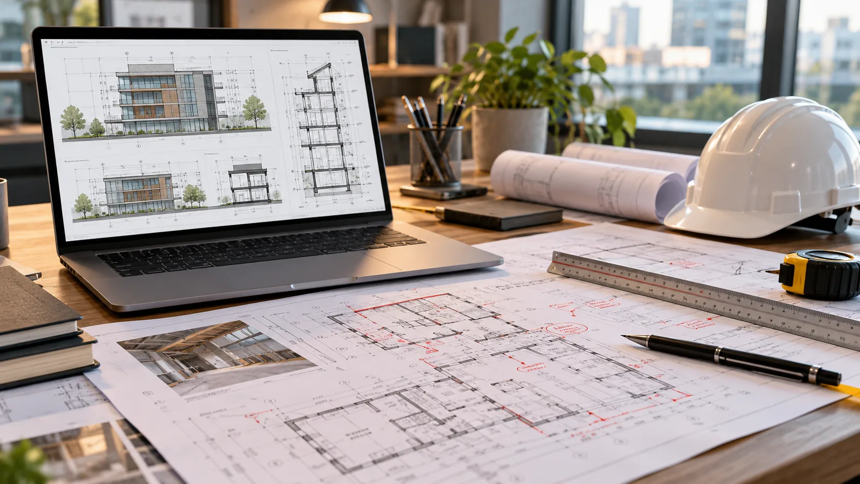 As-built CAD drawings documenting approved construction changes for project handover