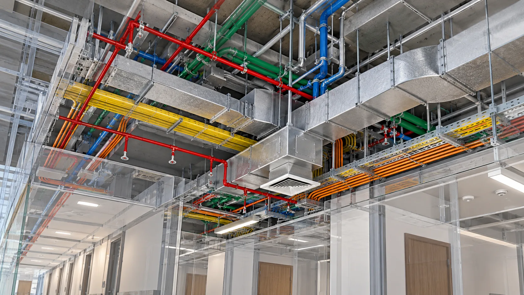 Architectural and M&E BIM model for existing-building refurbishment and construction coordination