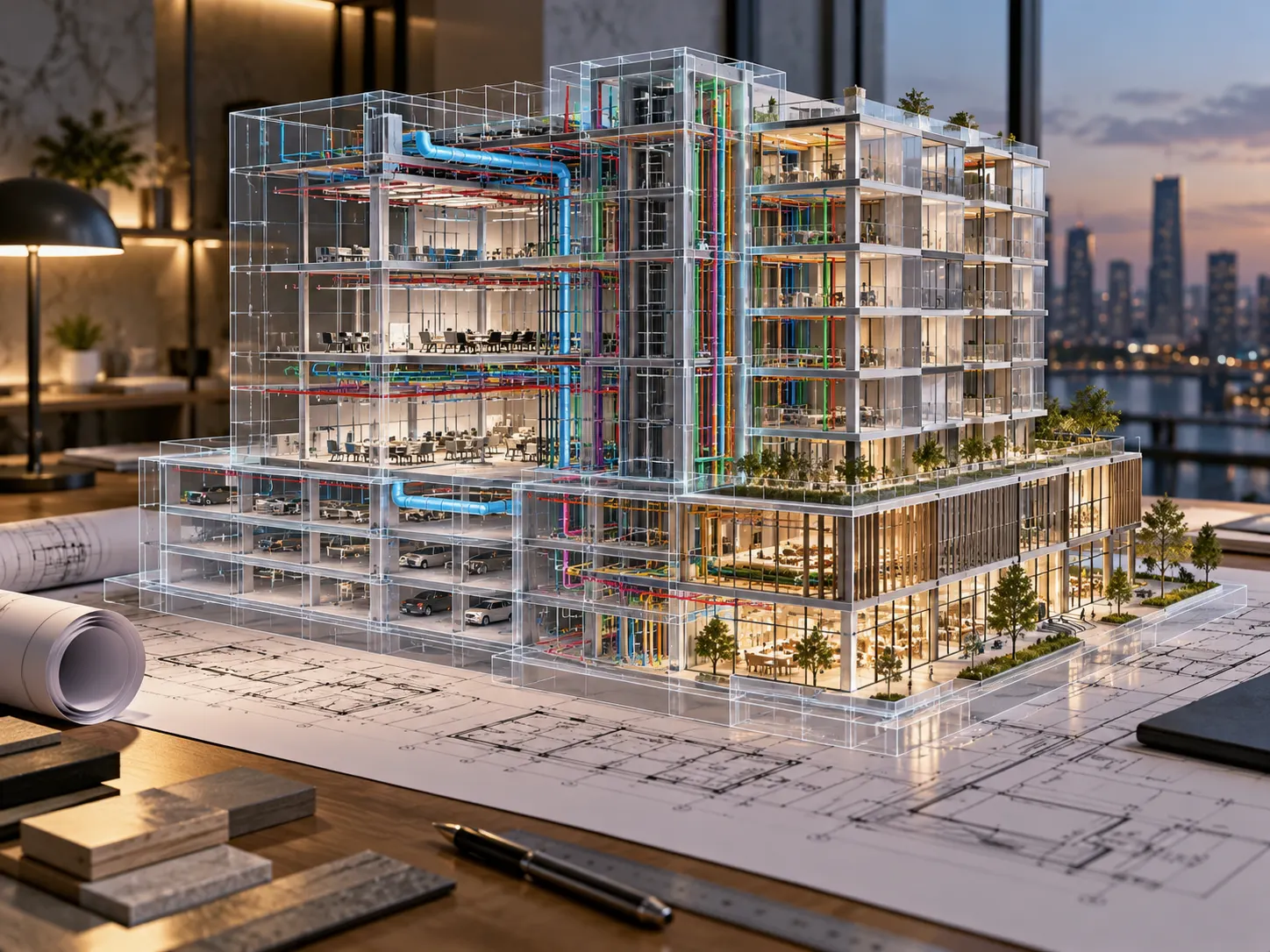 Architectural structural and MEP building information model