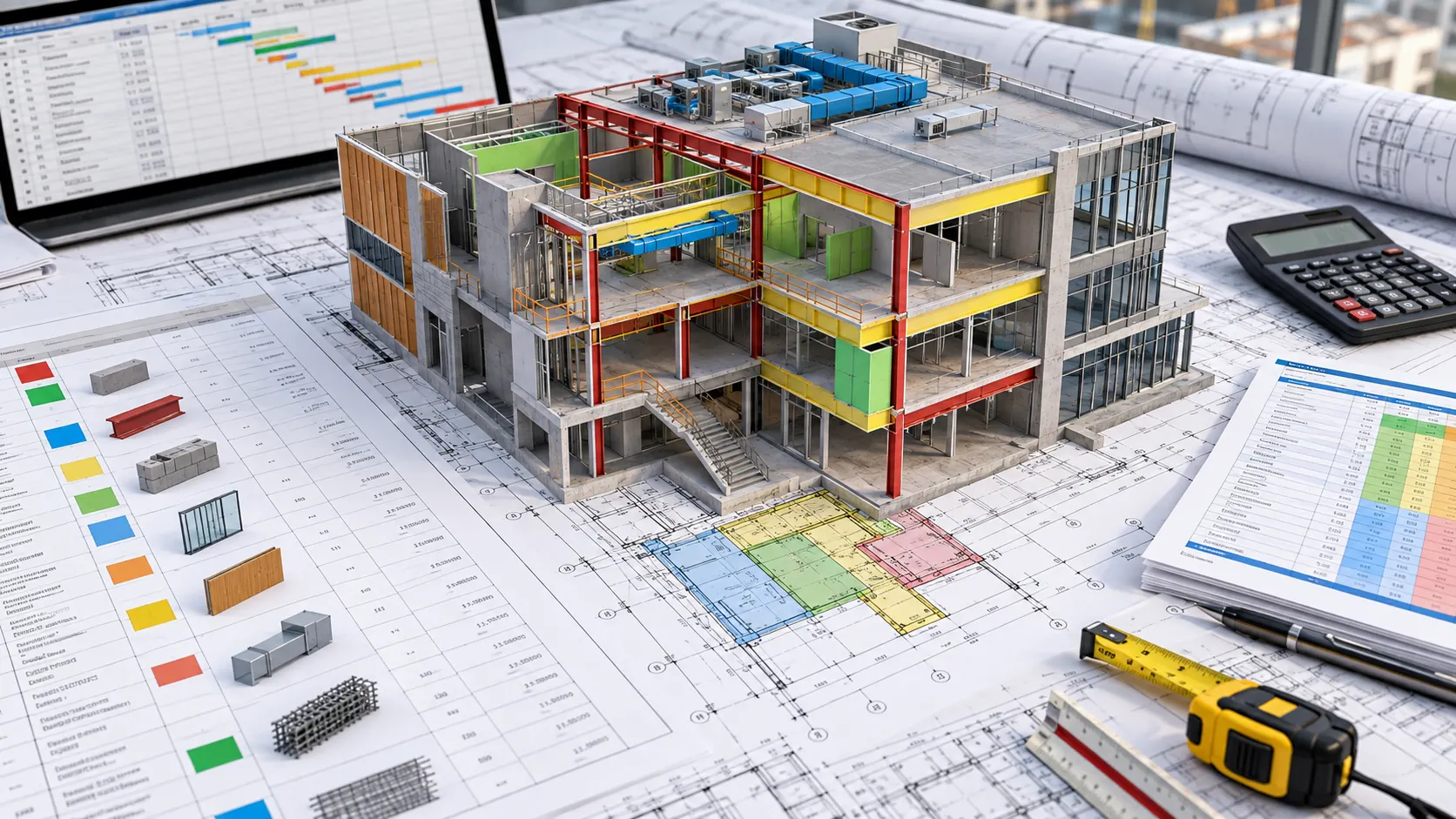 Construction estimating and quantity takeoff review for a Manchester construction project