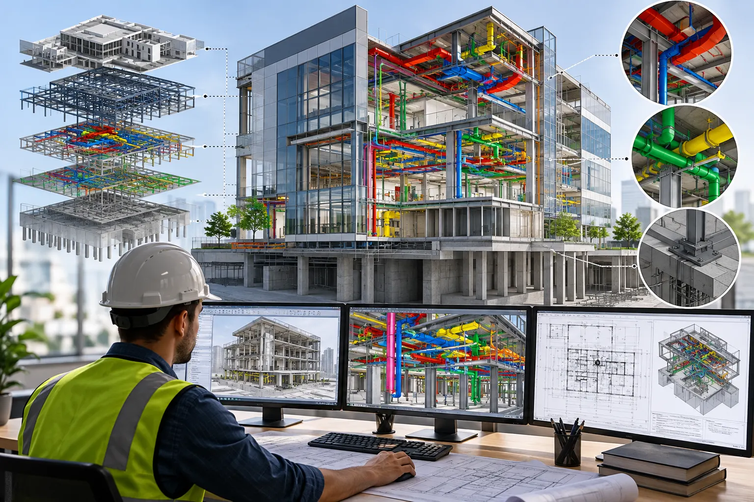 Multidisciplinary BIM model for architectural structural and MEP coordination on London construction projects