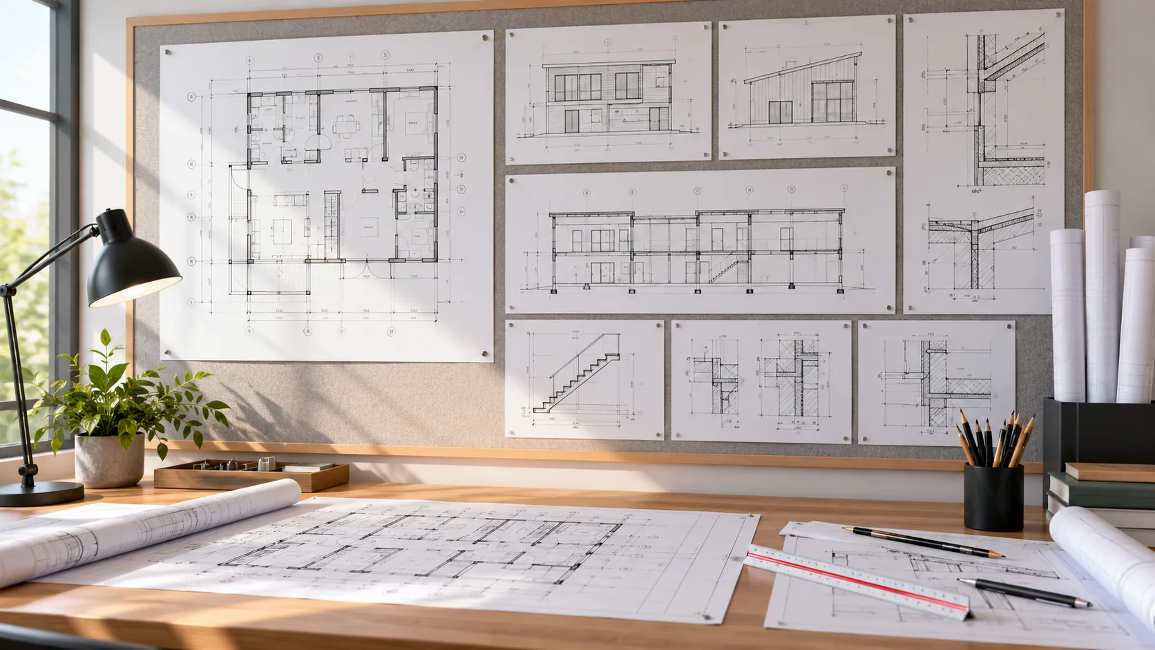 2D CAD technical drawing with construction plans dimensions and detailed architectural engineering documentation