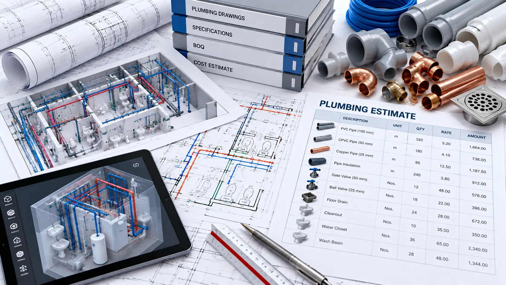 Plumbing estimating for commercial residential industrial and infrastructure projects