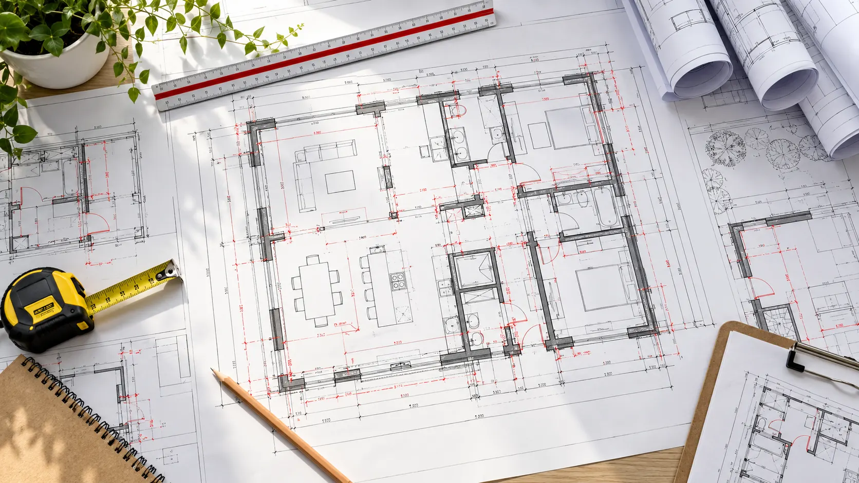 As-built construction drawing used to document completed architectural structural and MEP conditions