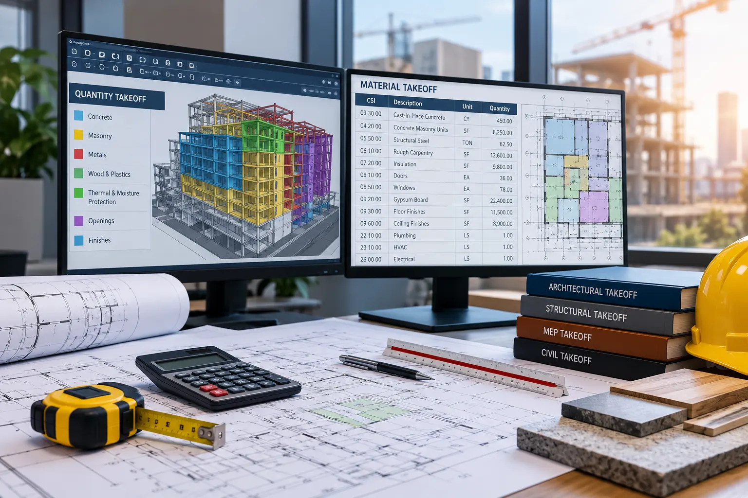Construction drawing review and quantity takeoff process for London building projects